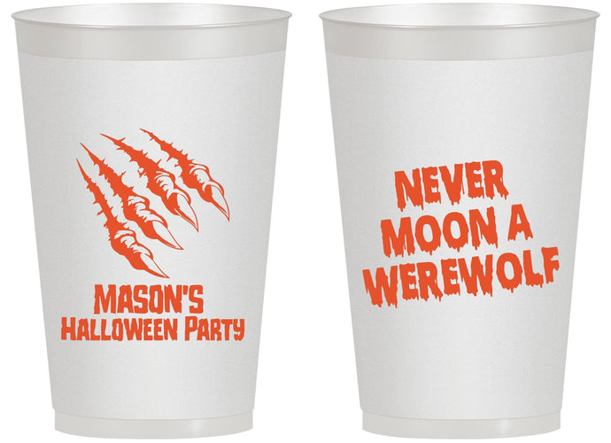 Personalized Halloween 14 oz Frosted Cups - Werewolf | 250068