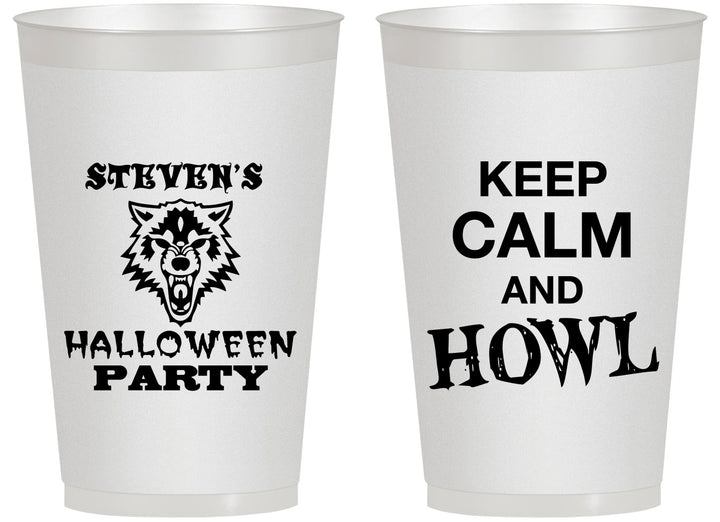 Personalized Halloween 14 oz Frosted Cups - Howl | 250069