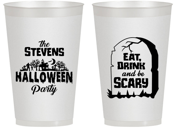 Personalized Halloween 14 oz Frosted Cups - Eat Drink Be Scary | 250074