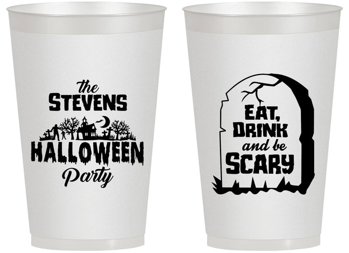 Personalized Halloween 14 oz Frosted Cups - Eat Drink Be Scary | 250074