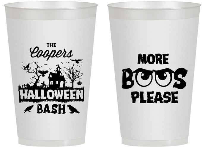 Personalized Halloween 14 oz Frosted Cups - Haunted House | 250075