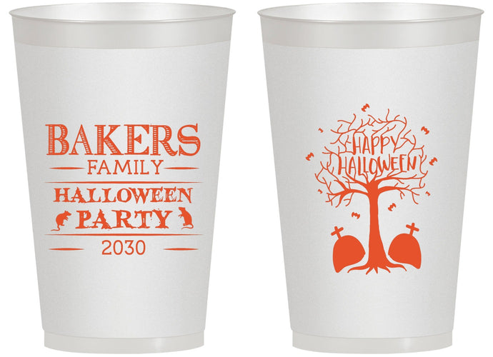 Personalized Halloween 14 oz Frosted Cups - Graveyard Shift | 250076