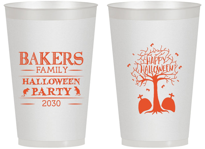 Personalized Halloween 14 oz Frosted Cups - Graveyard Shift | 250076