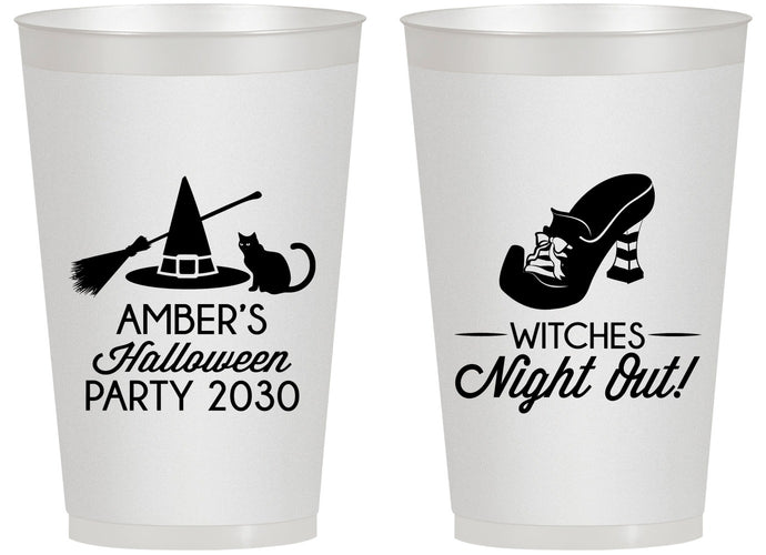 Personalized Halloween 14 oz Frosted Cups - Witches Night Out | 250083