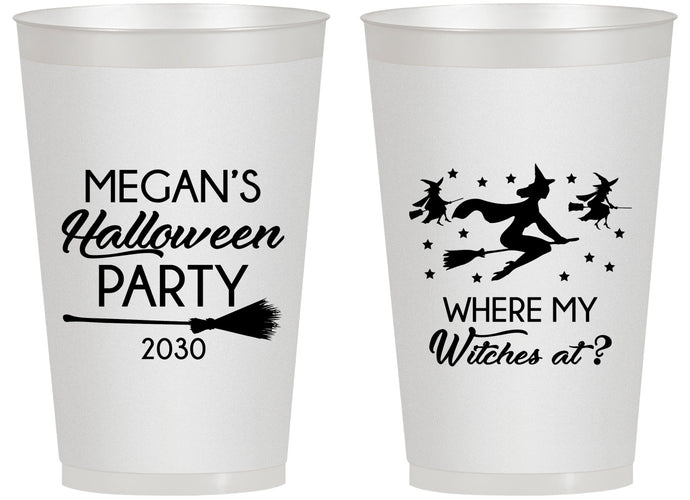 Personalized Halloween 14 oz Frosted Cups - Where My Witches At | 250086