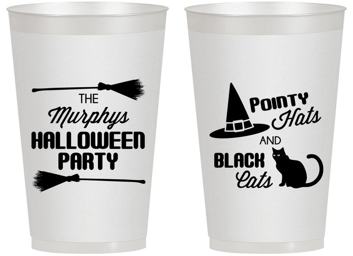 Personalized Halloween 14 oz Frosted Cups - Black Cats | 250087