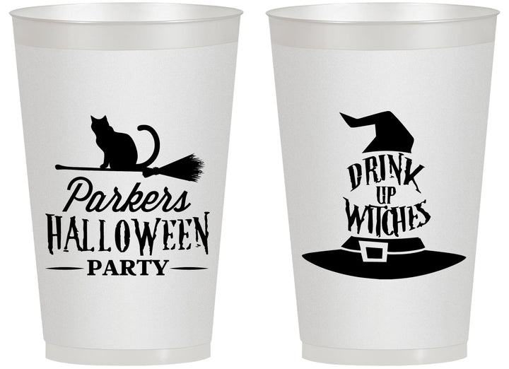 Personalized Halloween 14 oz Frosted Cups - Drink Up Witches | 250094
