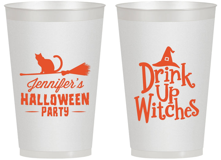 Personalized Halloween 14 oz Frosted Cups - Drink Up Witches | 250096