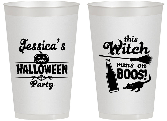 Personalized Halloween 14 oz Frosted Cups - Witch Boos | 250097