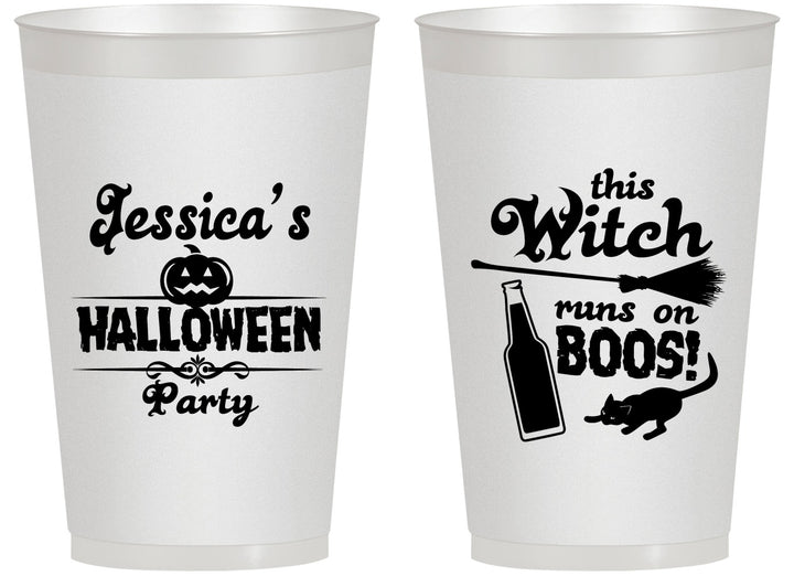 Personalized Halloween 14 oz Frosted Cups - Witch Boos | 250097