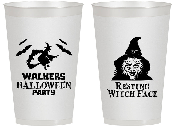 Personalized Halloween 14 oz Frosted Cups - Resting Witch Face | 250099