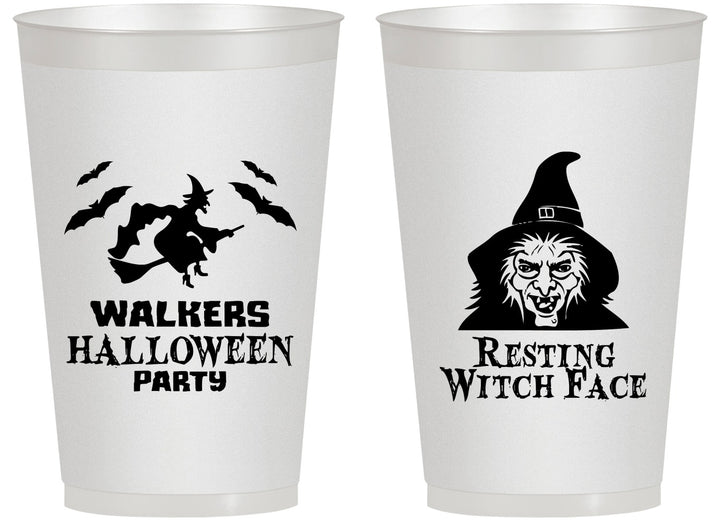 Personalized Halloween 14 oz Frosted Cups - Resting Witch Face | 250099