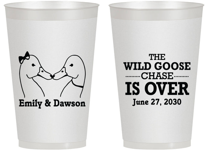 Personalized Wedding 14 oz Frosted Cups - Wild Goose | 251