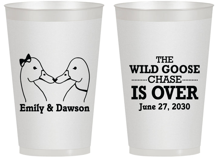 Personalized Wedding 14 oz Frosted Cups - Wild Goose | 251