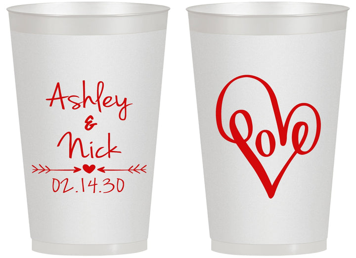 Personalized Wedding 14 oz Frosted Cups - Love | 252