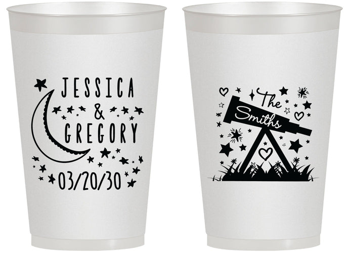Personalized Wedding 14 oz Frosted Cups - Telescope | 255