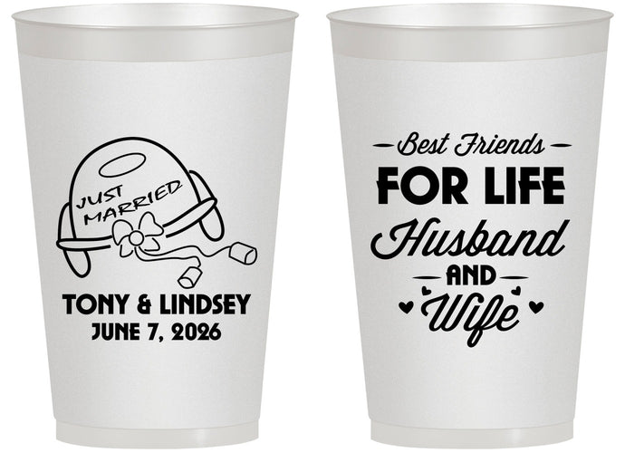 Personalized Wedding 14 oz Frosted Cups - Best Friends For Life | 256