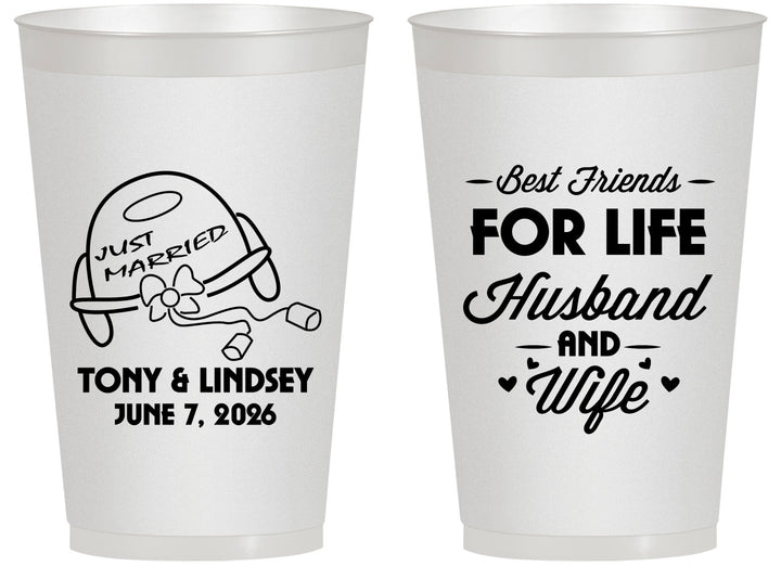 Personalized Wedding 14 oz Frosted Cups - Best Friends For Life | 256