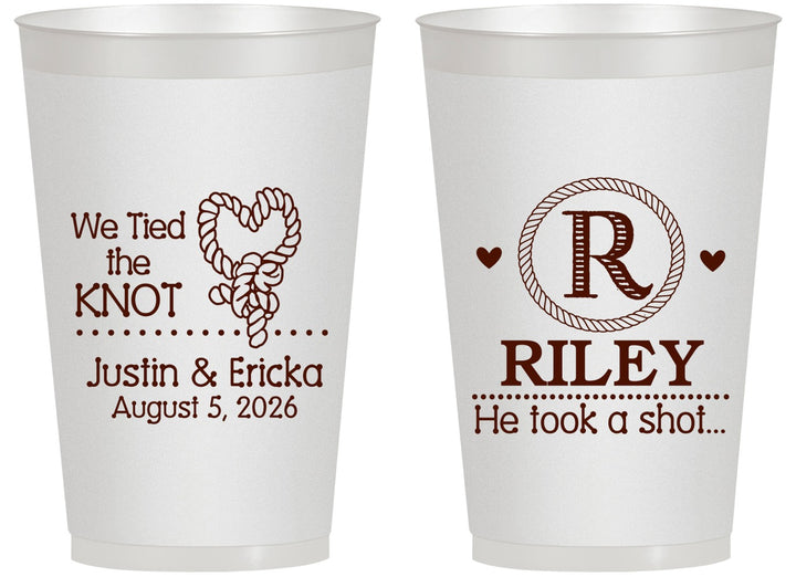 Personalized Wedding 14 oz Frosted Cups - We Tied The Knot | 260