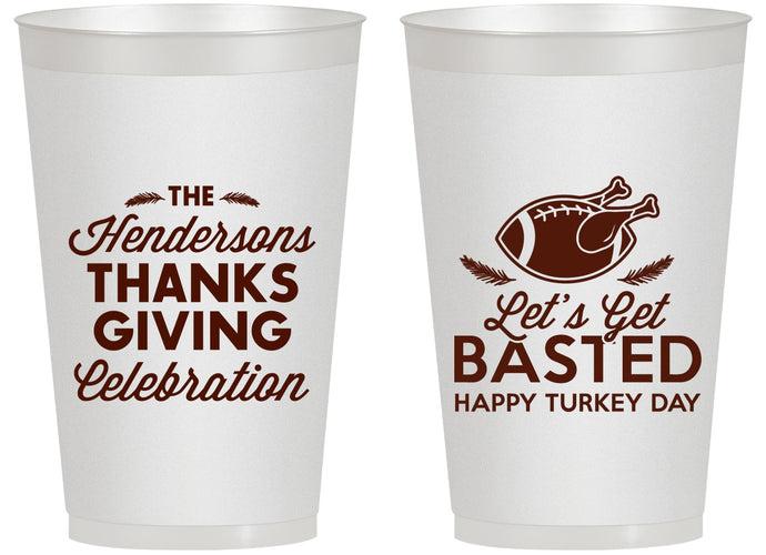 Personalized Thanksgiving 14 oz Frosted Cups - Lets Get Basted | 260003