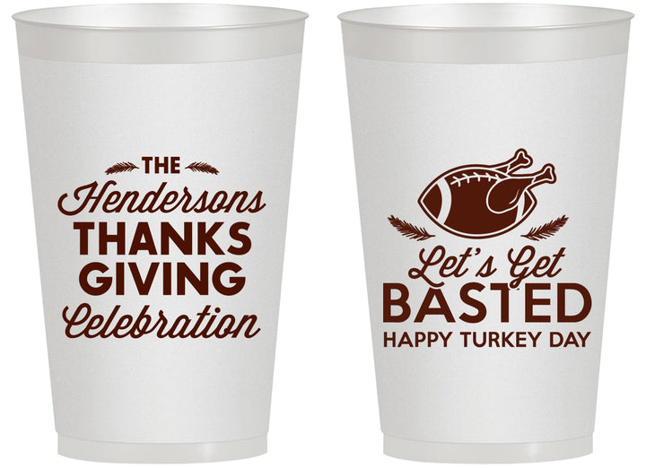 Personalized Thanksgiving 14 oz Frosted Cups - Lets Get Basted | 260003