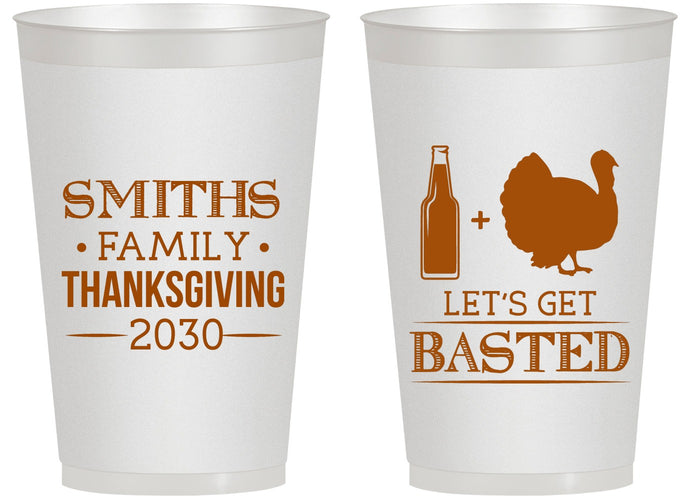 Personalized Thanksgiving 14 oz Frosted Cups - Lets Get Basted | 260008