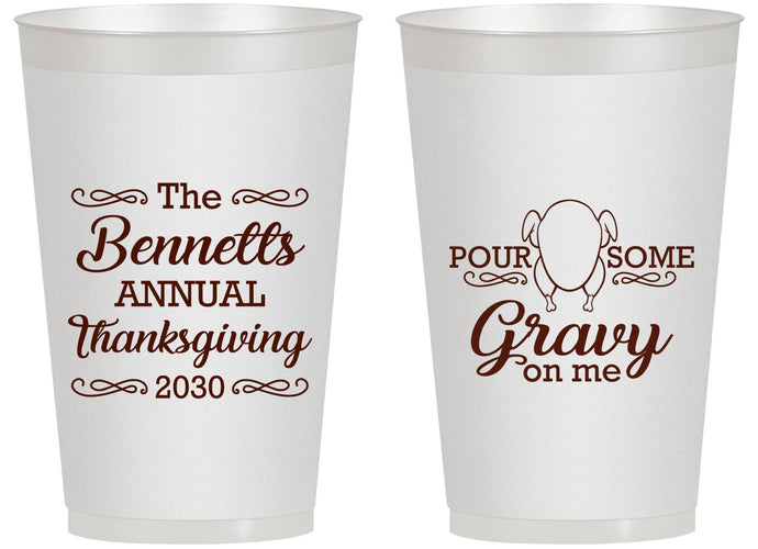 Personalized Thanksgiving 14 oz Frosted Cups - Turkey Gravy | 260015