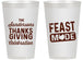 Personalized Thanksgiving 14 oz Frosted Cups - Feast Mode | 260019