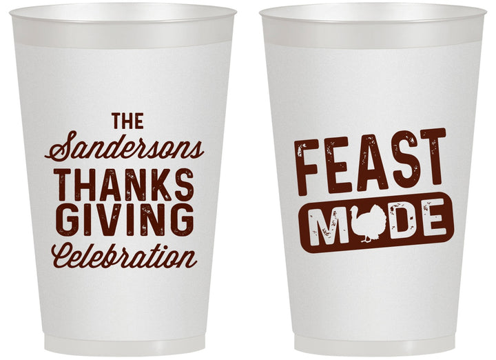 Personalized Thanksgiving 14 oz Frosted Cups - Feast Mode | 260019