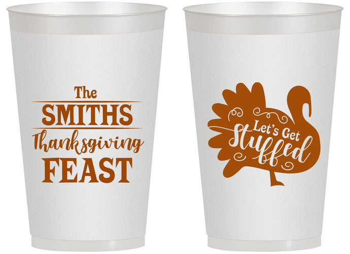 Personalized Thanksgiving 14 oz Frosted Cups - Lets Get Stuffed | 260020