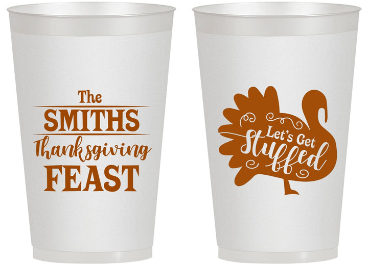 Personalized Thanksgiving 14 oz Frosted Cups - Lets Get Stuffed | 260020