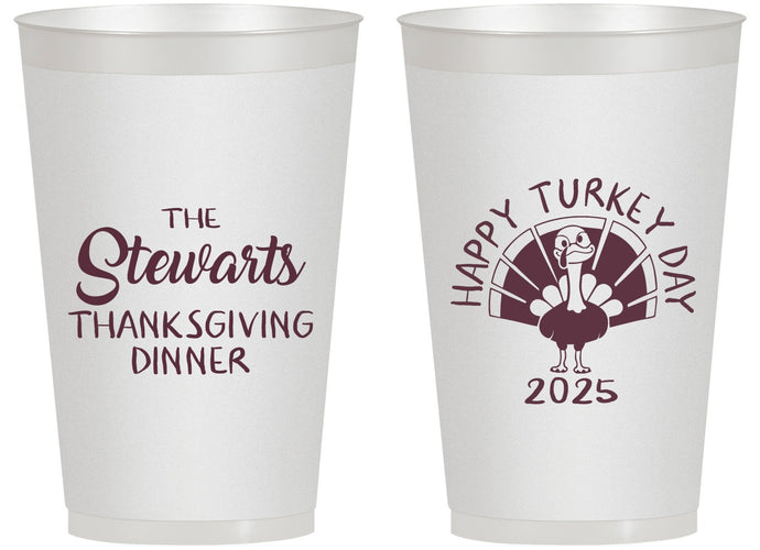Personalized Thanksgiving 14 oz Frosted Cups - Turkey Day | 260021