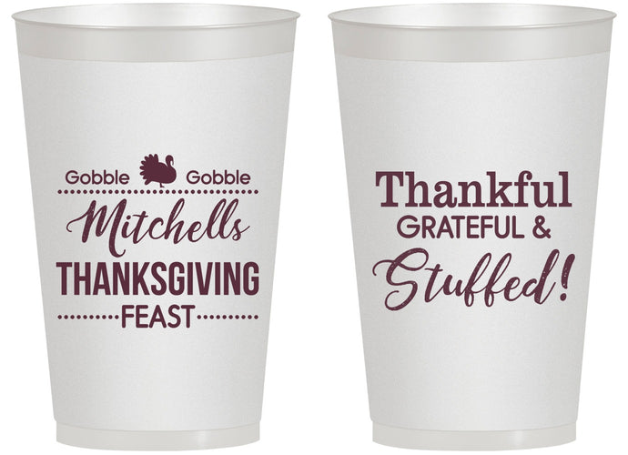 Personalized Thanksgiving 14 oz Frosted Cups - Thankful Stuffed | 260029