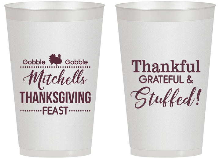 Personalized Thanksgiving 14 oz Frosted Cups - Thankful Stuffed | 260029