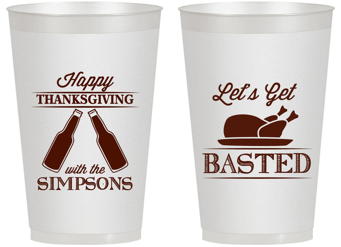 Personalized Thanksgiving 14 oz Frosted Cups - Lets Get Basted | 260039