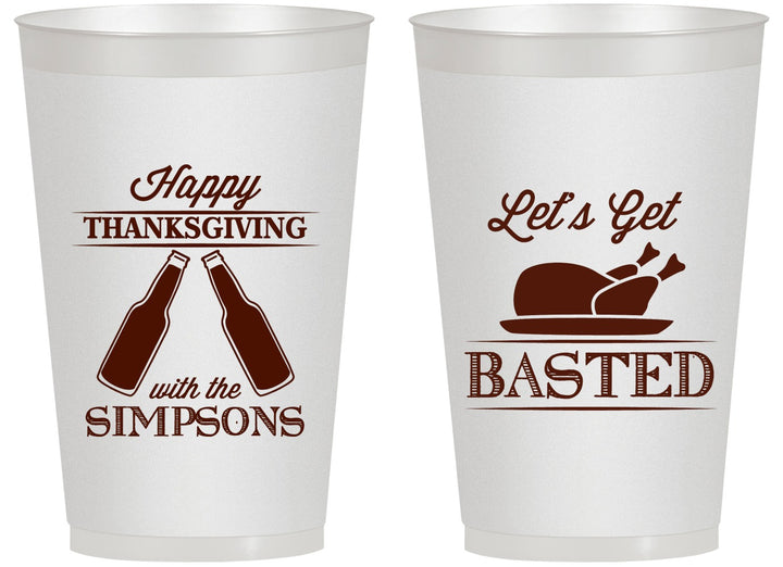 Personalized Thanksgiving 14 oz Frosted Cups - Lets Get Basted | 260039