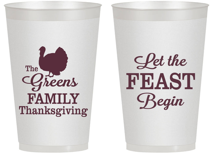 Personalized Thanksgiving 14 oz Frosted Cups - Let The Feast Begin | 260041