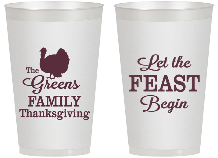 Personalized Thanksgiving 14 oz Frosted Cups - Let The Feast Begin | 260041