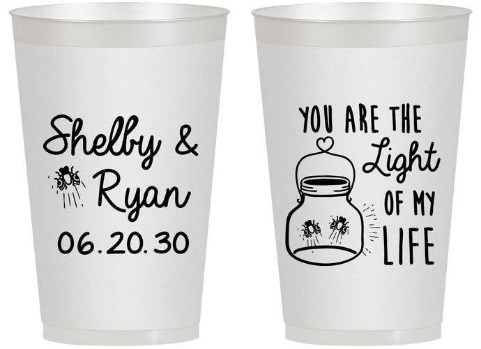 Personalized Wedding 14 oz Frosted Cups - You Are The Light Of My Life | 262