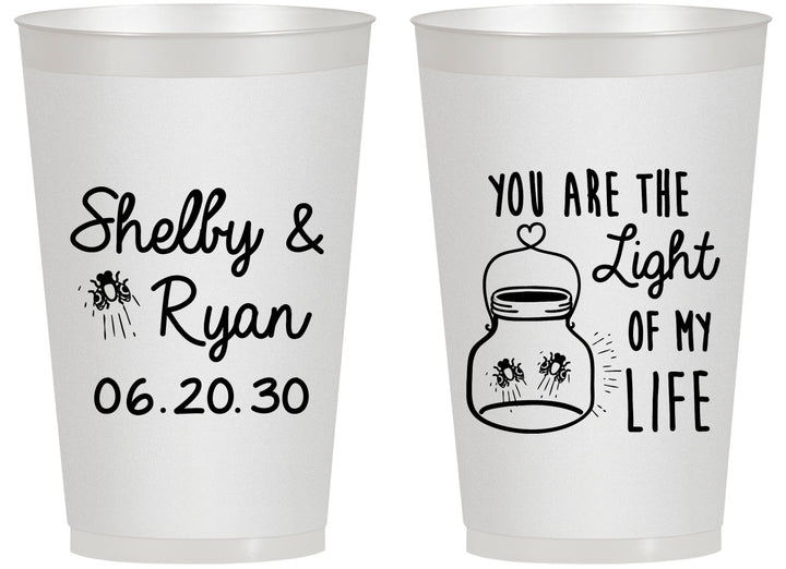 Personalized Wedding 14 oz Frosted Cups - You Are The Light Of My Life | 262