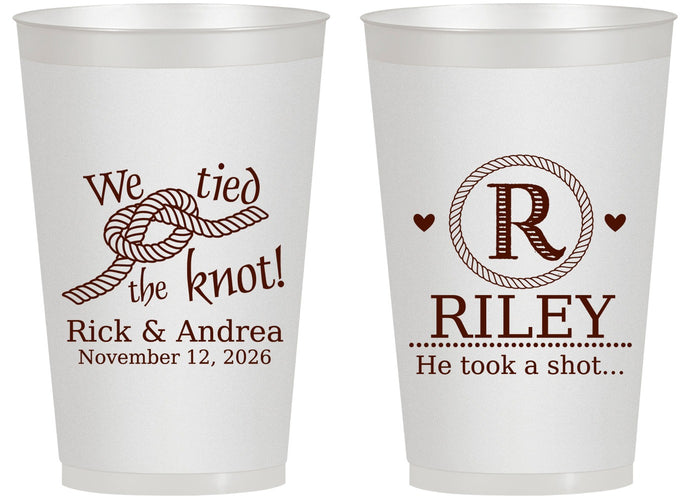 Personalized Wedding 14 oz Frosted Cups - We Tied The Knot | 263