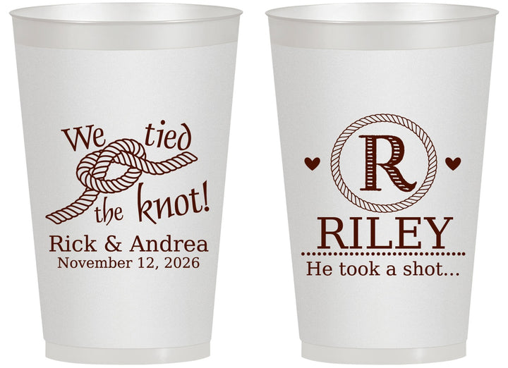 Personalized Wedding 14 oz Frosted Cups - We Tied The Knot | 263