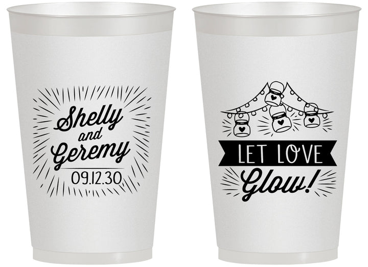 Personalized Wedding 14 oz Frosted Cups - Let Love Glow | 273