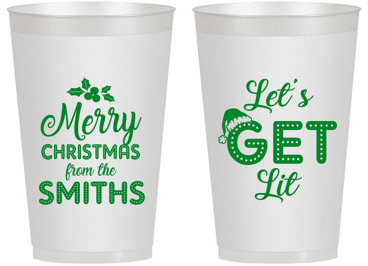 Personalized Christmas 14 oz Frosted Cups - Lets Get Lit | 280001