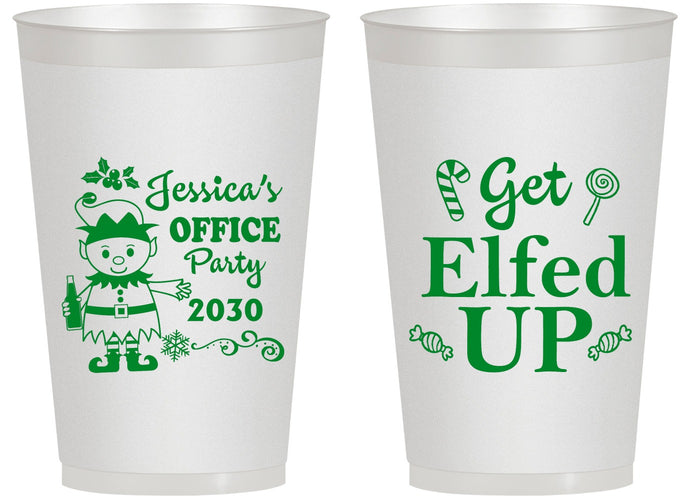 Personalized Christmas 14 oz Frosted Cups - Lets Get Elfed Up | 280007