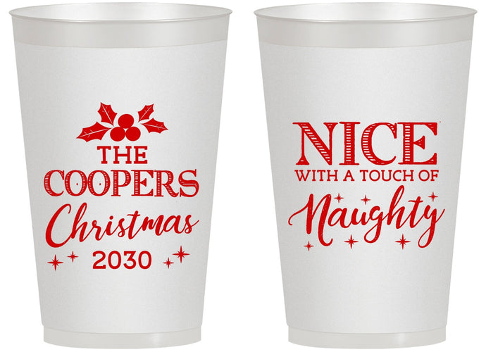 Personalized Christmas 14 oz Frosted Cups - Naughty Or Nice | 280008