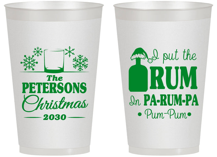 Personalized Christmas 14 oz Frosted Cups - Pa Rum Pa | 280013