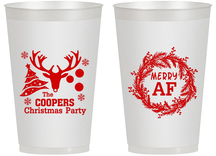 Personalized Christmas 14 oz Frosted Cups - Merry Af | 280014