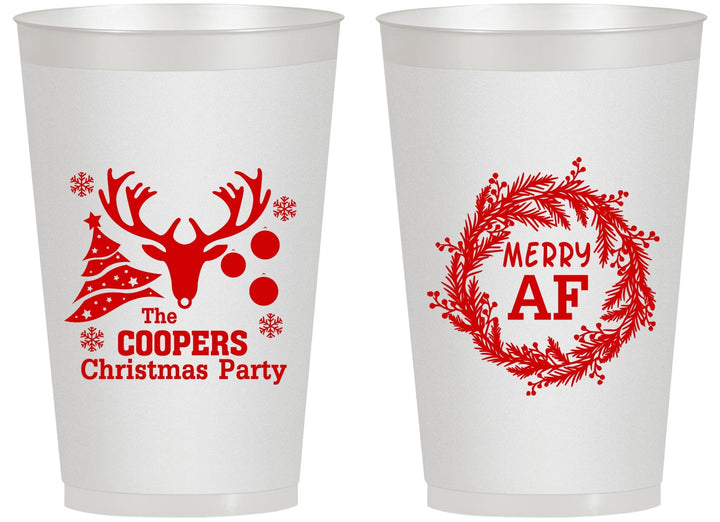 Personalized Christmas 14 oz Frosted Cups - Merry Af | 280014