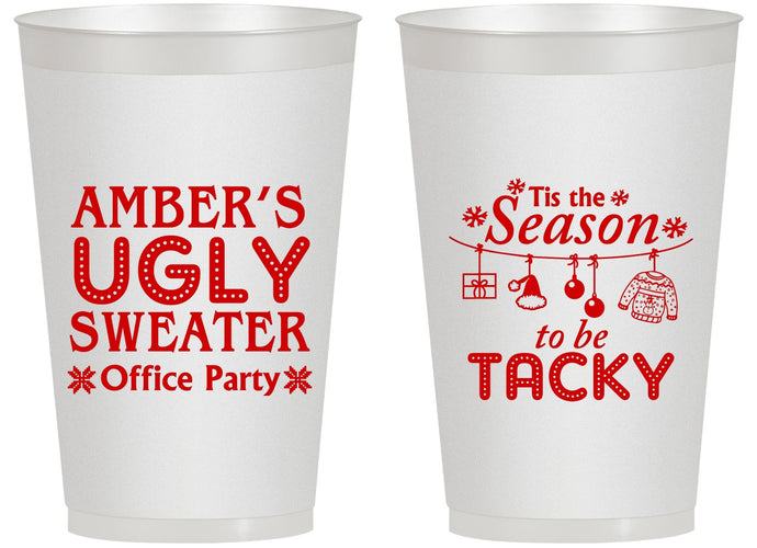 Personalized Christmas 14 oz Frosted Cups - Til The Season To Be Tacky | 280020